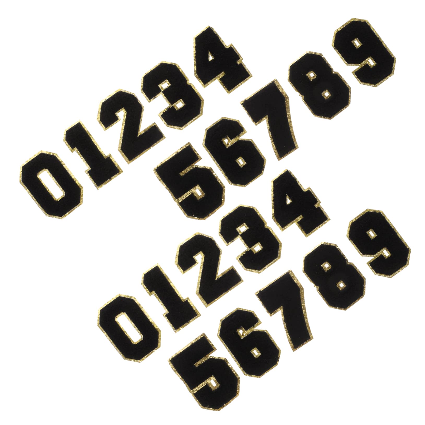 SHINEOFI 40 Stk digitaler Patch Kleidung Patch DIY Dekoration Dekorative Aufnäher bestickt aufnähen Nummer gestickte Aufnäher dekorative Kleiderflicken Hutflecken Stoffdekor Polyester Black