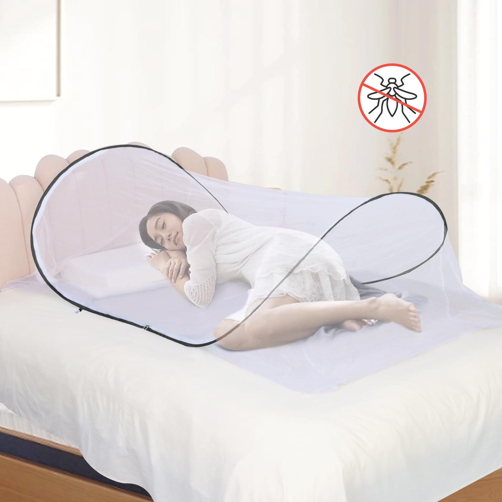 ABCDipper Travel Mosquito Net Foldable Pop Up Bed Net Outdoor Canopy Camping Tent Girls Bedroom Decor Accessories for Adults Kids Children - Image 3