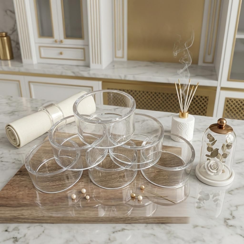 LLBATH Portatovaglioli In Acrilico Viola, Set Da 12 Pezzi, Con Diamantini, Per Matrimoni, Banchetti E Cene Eleganti - 3