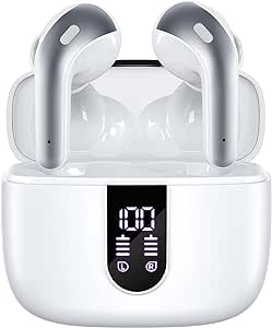 TAGRY Bluetooth Headphones True Wireless Earbuds 60H Playback LED Power Display Earphones with Wireless Charging Case IPX5 Waterproof in-Ear Ear buds with Mic for TV Smart Phone Laptop Computer Sports asin的图片
