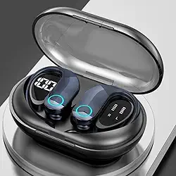 Fone de ouvido sem fio G37 TWS Bluetooth 5.3 com gancho para esportes, academia e corrida, resistente a água, com cancelamento de ruído e estojo portátil – LINHA PREMIUM