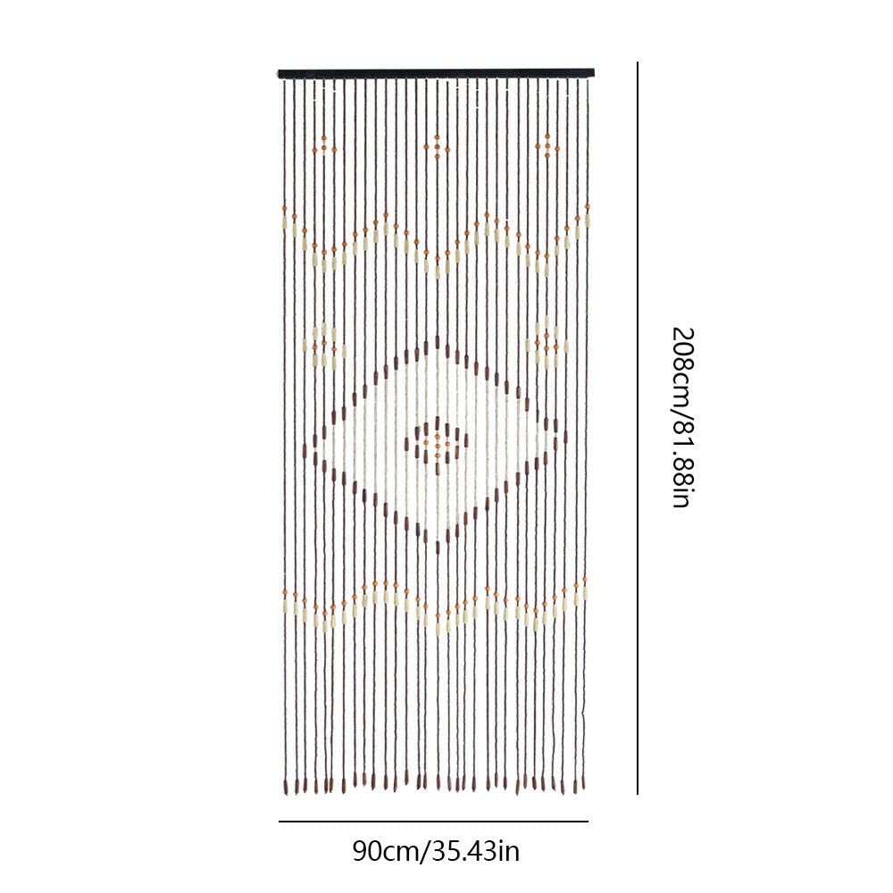 Tenda in bambù per porta, 90 x 208 cm, in legno naturale e perline, a prova di insetti, per divisori