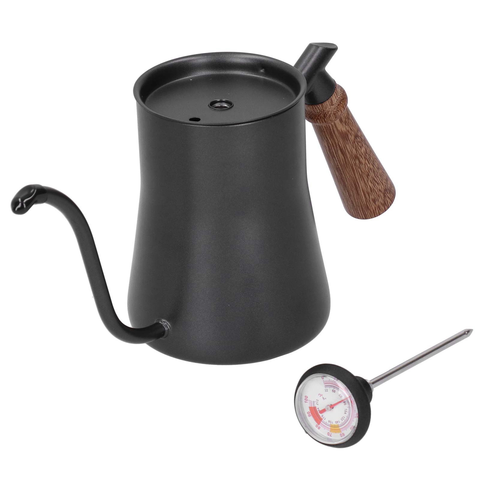 Generic Bollitore a Collo di Cigno, Bollitore per tè in Pentola per tè a Collo d'oca con Termometro da 650 Ml in Acciaio Inossidabile a Becco Stretto Lungo Ptfe Rivestito per Casa, Ufficio e (#1)
