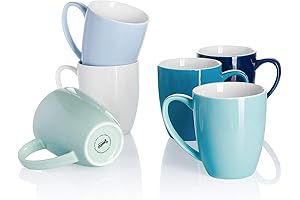 Sweese 12oz Porcelain Coffee Mugs: Vibrant Colors for Every Sip