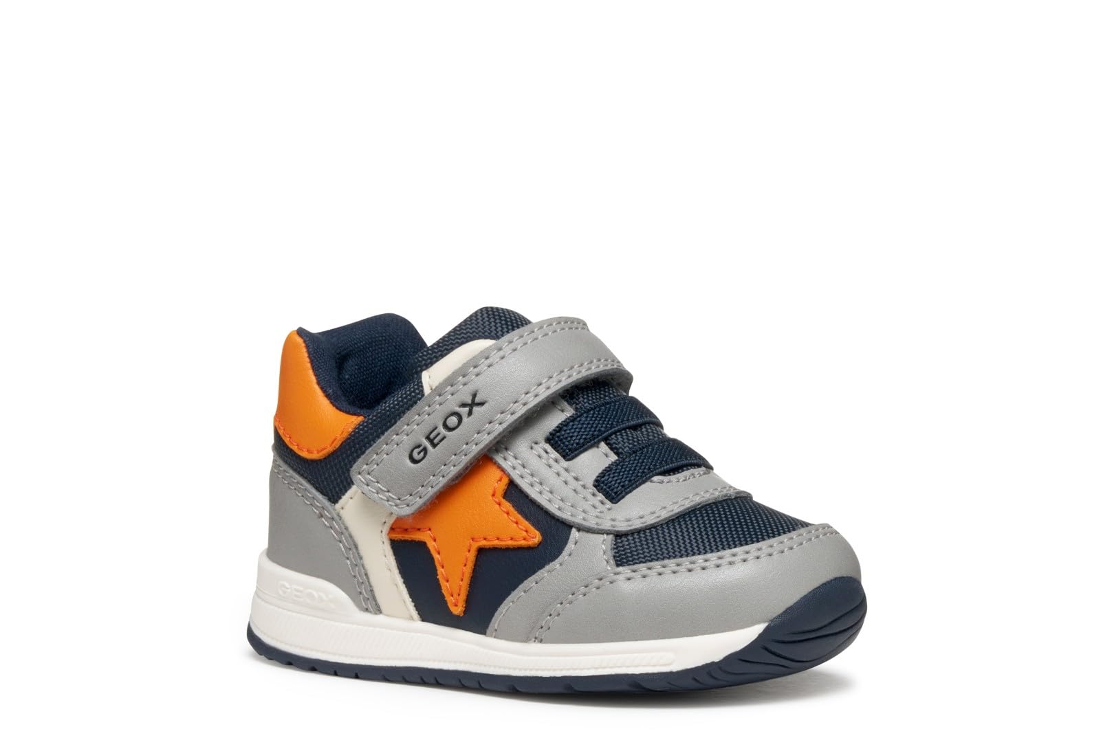 Geox Baby B Rishon Boy First Steps Grey/Orange, 18 EU