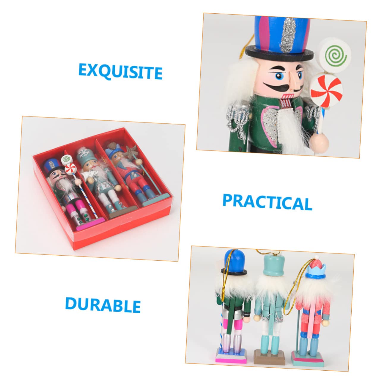 Zerodeko 3 Ensembles Marionnettes Casse-Noisette Craquelins Aux Crevettes Casse-Noix pour Toutes Les Noix Outil De Casse-Noix Roi Soldat Casse-Noisette Coquillage Porte Bois 3 Pièces * 3
