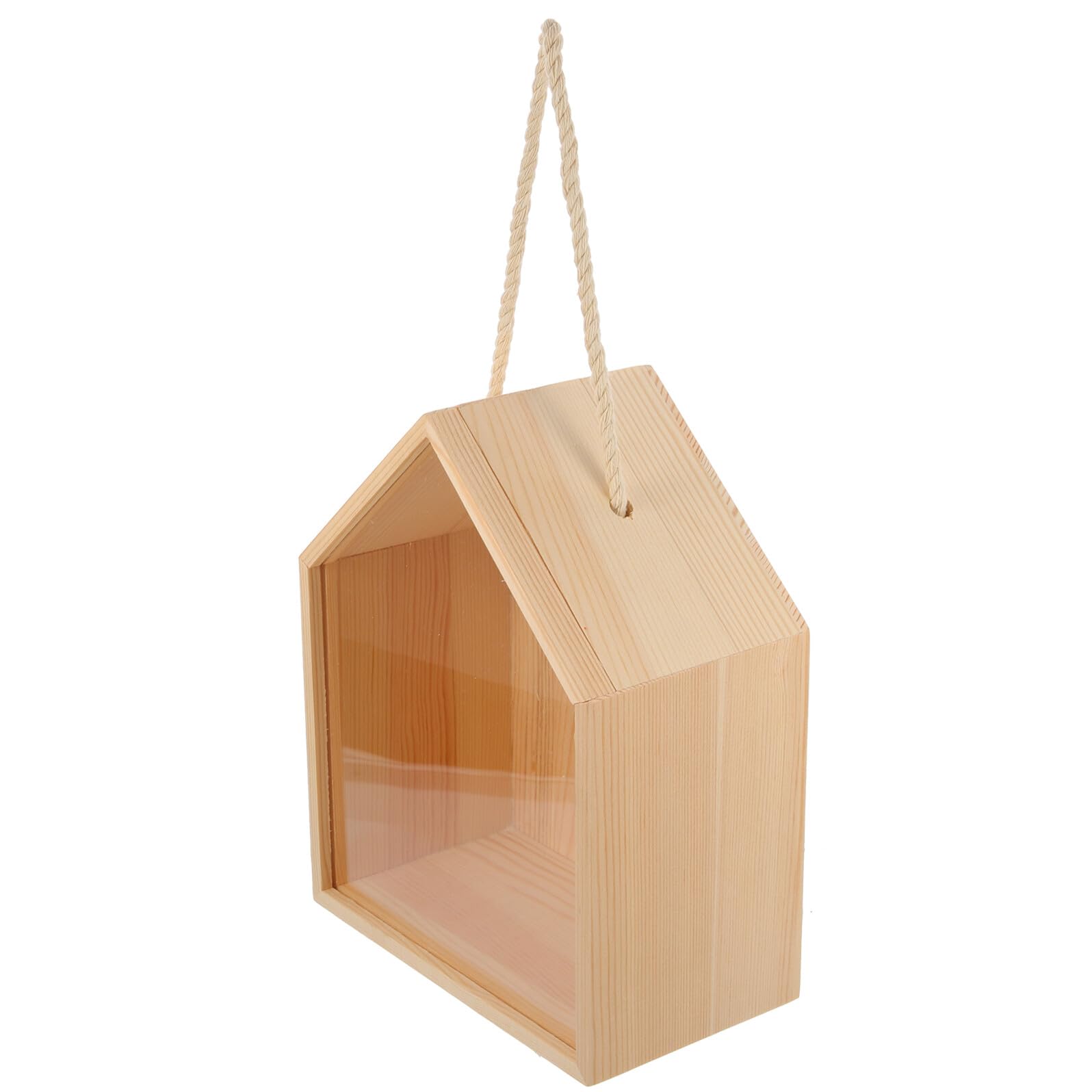 Scatola Regalo Contenitore per Caramelle e Bomboniere a Forma di Casa Coperchio Trasparente in Legno per Feste e Regali a Casa o Ristorante