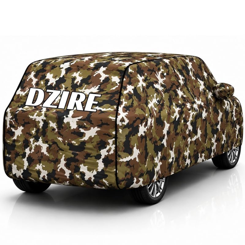 Image of Back-Boo Heavy Waterproof Dzire Car Cover | Polyester Car Body Covers for Rain & Sun | UV Protection, Dustproof, Scratch Resistant, Windproof, Heat Resistant, Custom Fit - (Jungle)