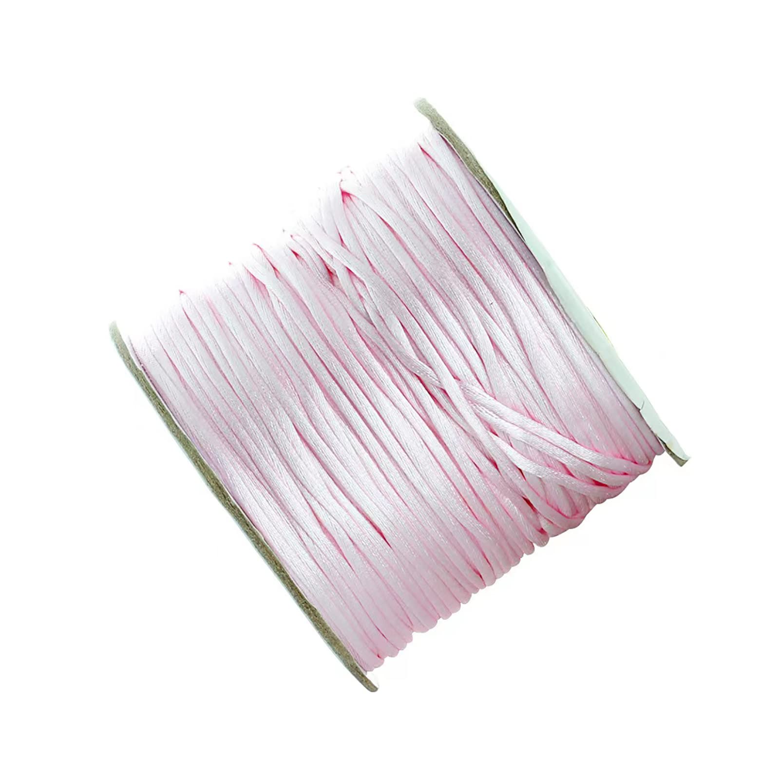 80 Yards 1.5mm Pink Rattail Satin Nylon Trim Silk Cord Beading String Chinese Knotting Cord Macrame Thread Cord for Necklace Bracelet Braided Jewelry Making