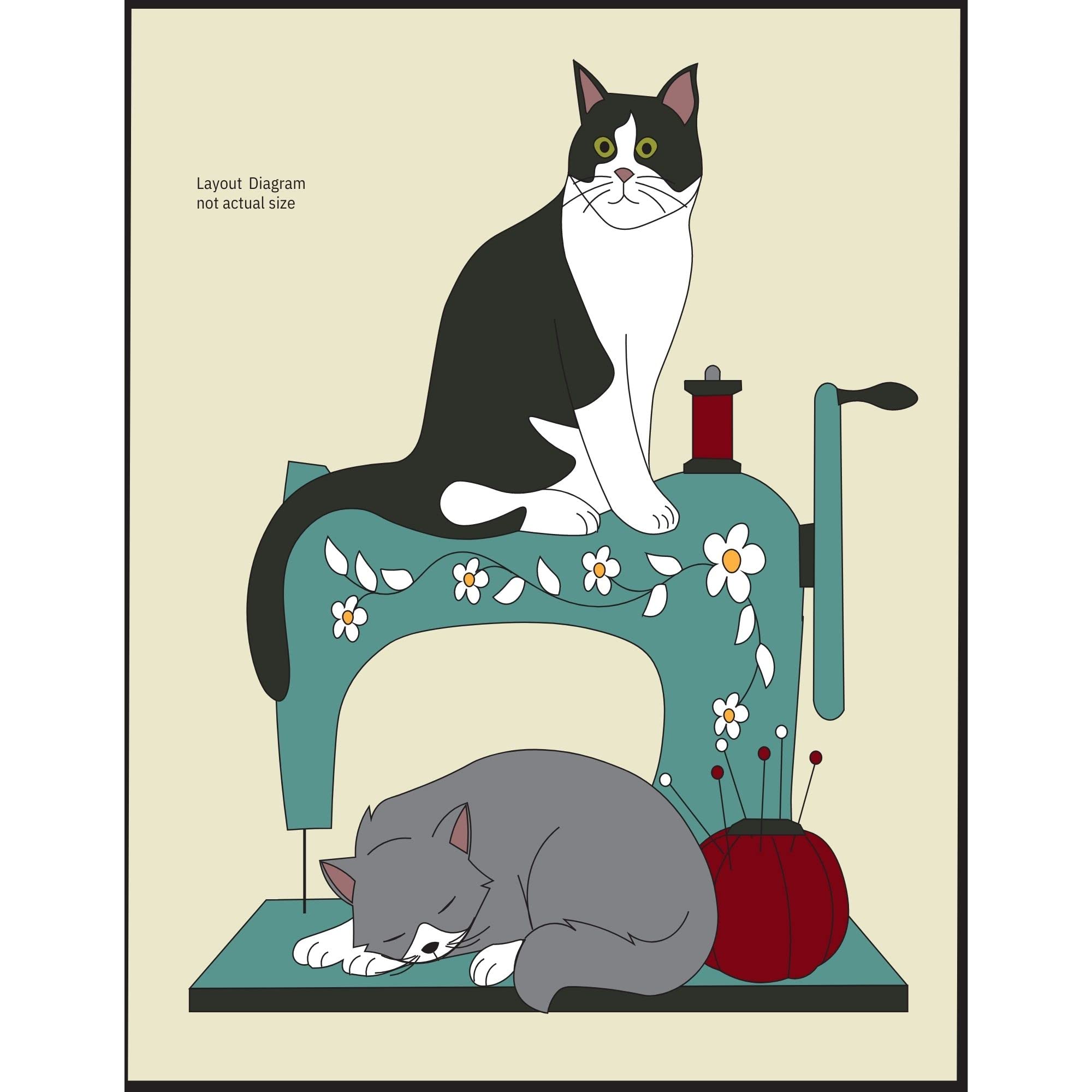 Rachel's Of Greenfield Cat Nap - Kit de acolchado para principiantes, kit de edredón, kits de edredón con tela, incluye telas e instrucciones (idioma español no garantizado), tamaño terminado 13 x 15