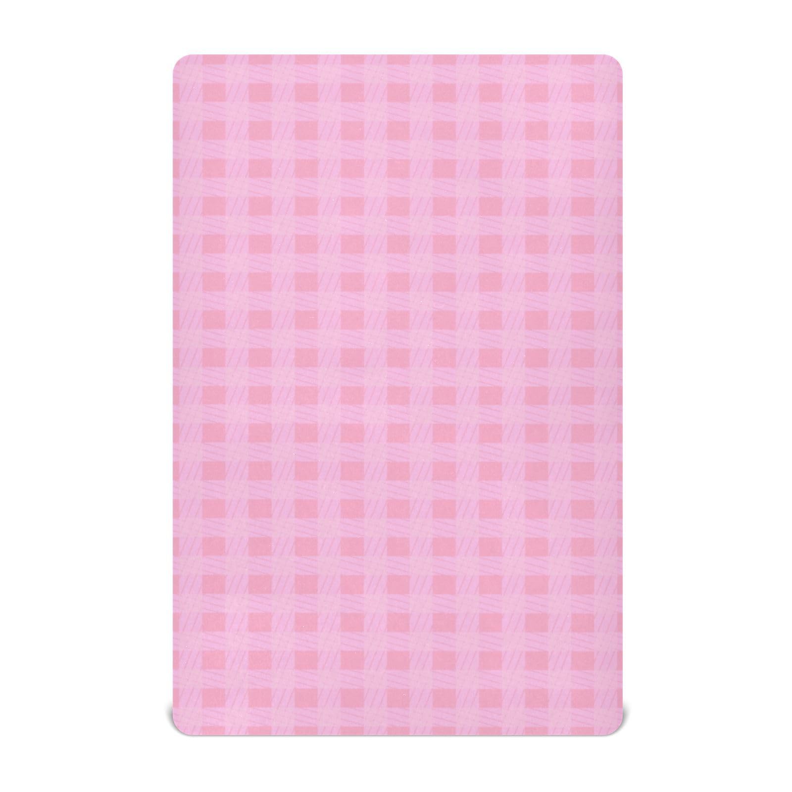 Crib Sheet Breathable Soft Crib Mattress Sheet for Baby Toddler Boys Girls Fitted Crib Sheet Fit Standard Crib Mattress 52 x 28 Inch Checkered Pink