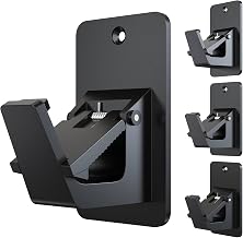 Curtain Brackets without Drilling, Adhesive for Rod, Black, 4 pcs.