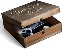 Personalized Wooden Keepsake Box - Custom Engraved Rustic Memory Storage for Photos, Jewelry, Letters | Wedding Anniversary Gifts
