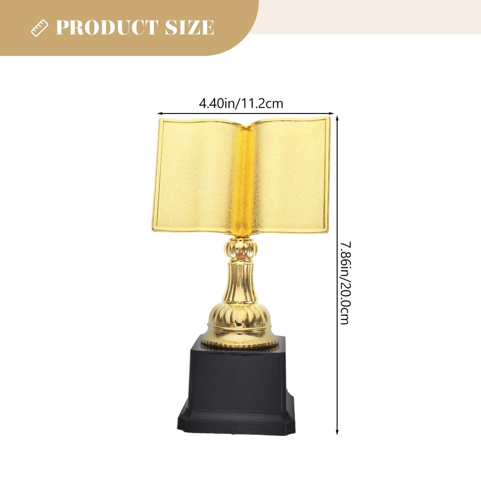 Lesewettbewerb mit Design in Gold aus Kunststoff Trophäe als Preis kompakter Pokal für Gewinner für Zuhause und Bibliotheken
