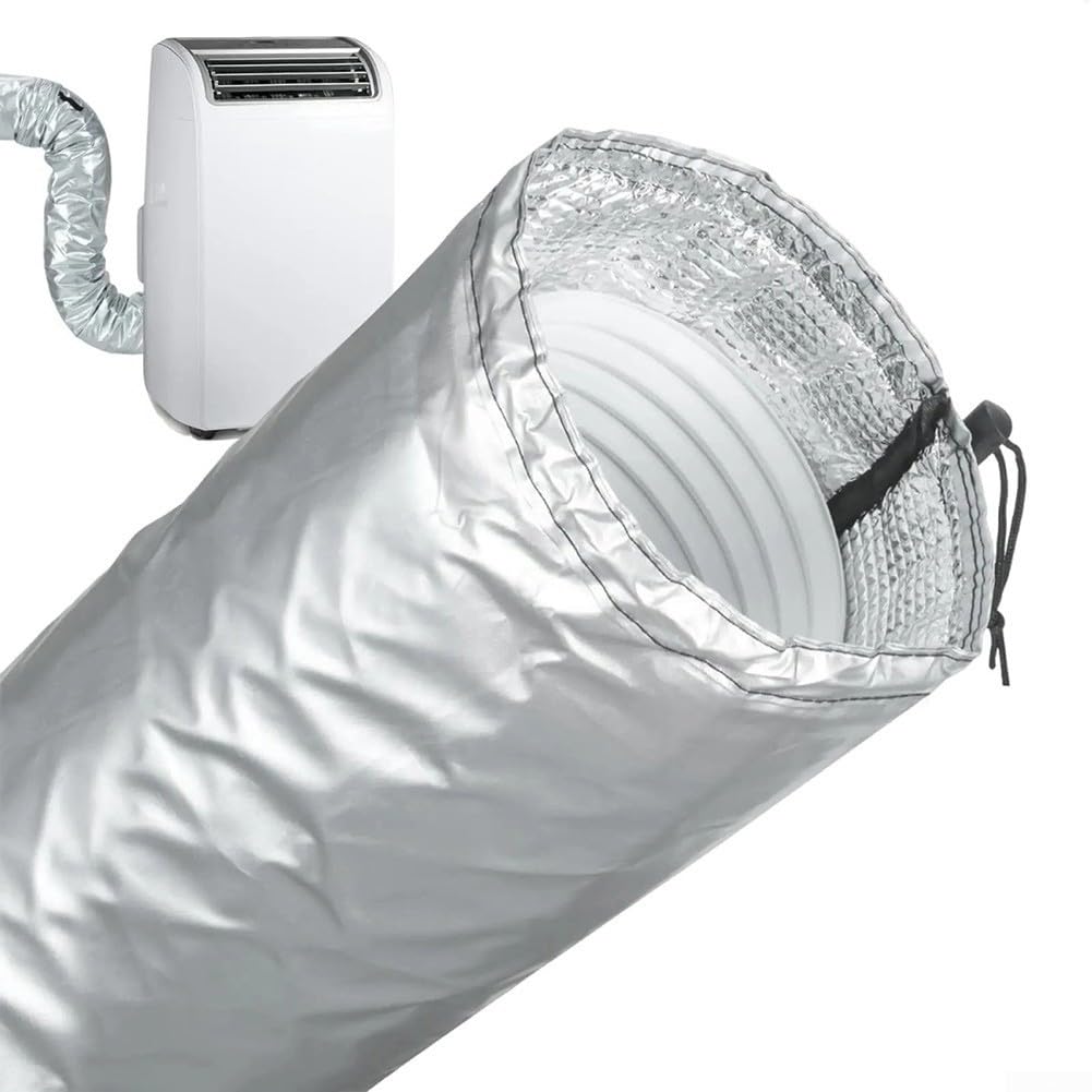 AC-Schlauch-Isolierhülse, 151 x 27 cm, tragbare Klimaanlagen-Schlauchhülse, wasserdicht, waschbar, Oxford-Stoff mit Aluminiumfolienfutter, tragbare Klimaanlage, Wärmedämmung