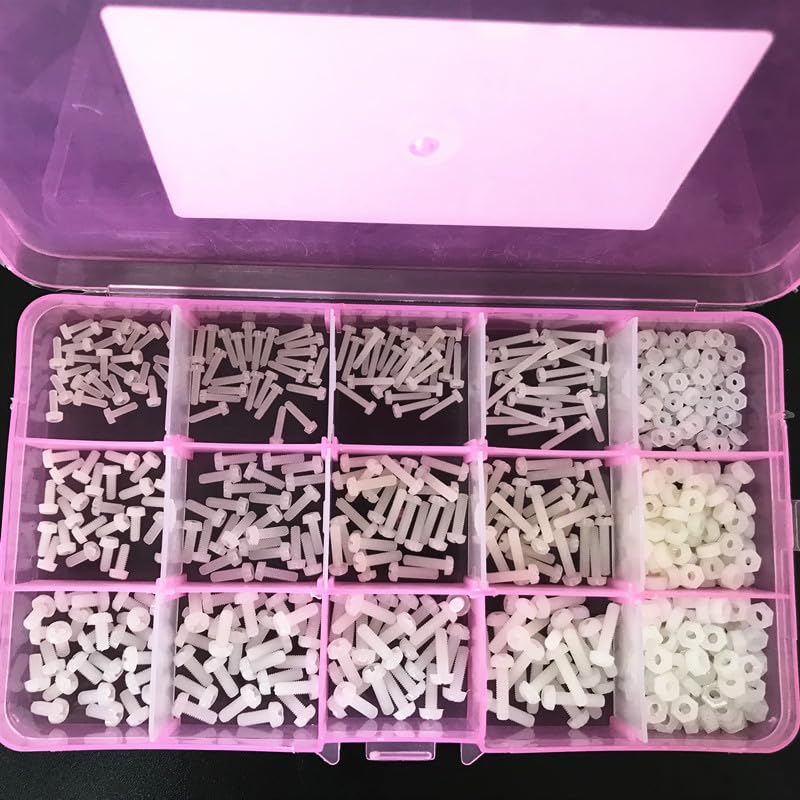 Pan Head Machine Screw Assortment Kit Set Plastic Nylon White Bolt Phillips M2 M3m2.5 Round Service Found