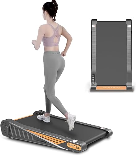 Smallest Under Desk Treadmill with Incline, Small Spaces Walking Pad Foldable, Home Office Mini & Compact Treadmill with Handles Easy Folding