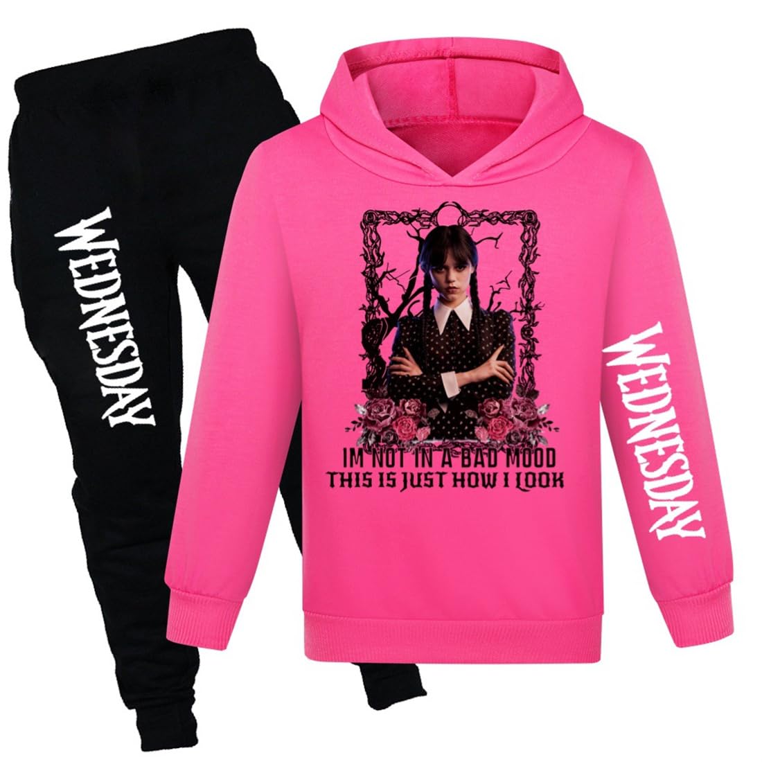 Amerikanische TV Serie Kinder Hoodies Langarm Pullover Hooded&Pant 2pc Jogging Anzug Jungen Mädchen Tops Sweatshirts (5-6 Jahre, Rose)