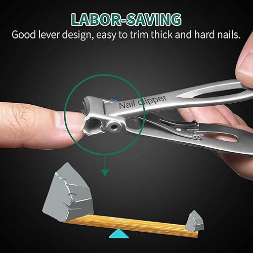 Miniatura 7 de SZHLUX Juego de cortaúñas con apertura superancha, para uñas gruesas de dedos y uñas de los pies, para manicura, pedicura, hombres y mujeres,