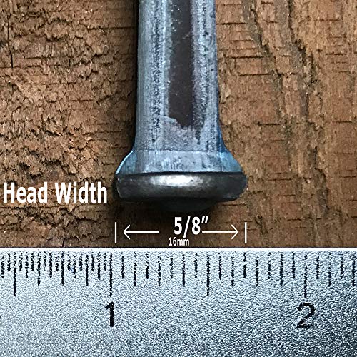 Clavos grandes de punta estándar de 6" con cabeza cuadrada de acero tipo Rose Head - 10 clavos miniatura 2