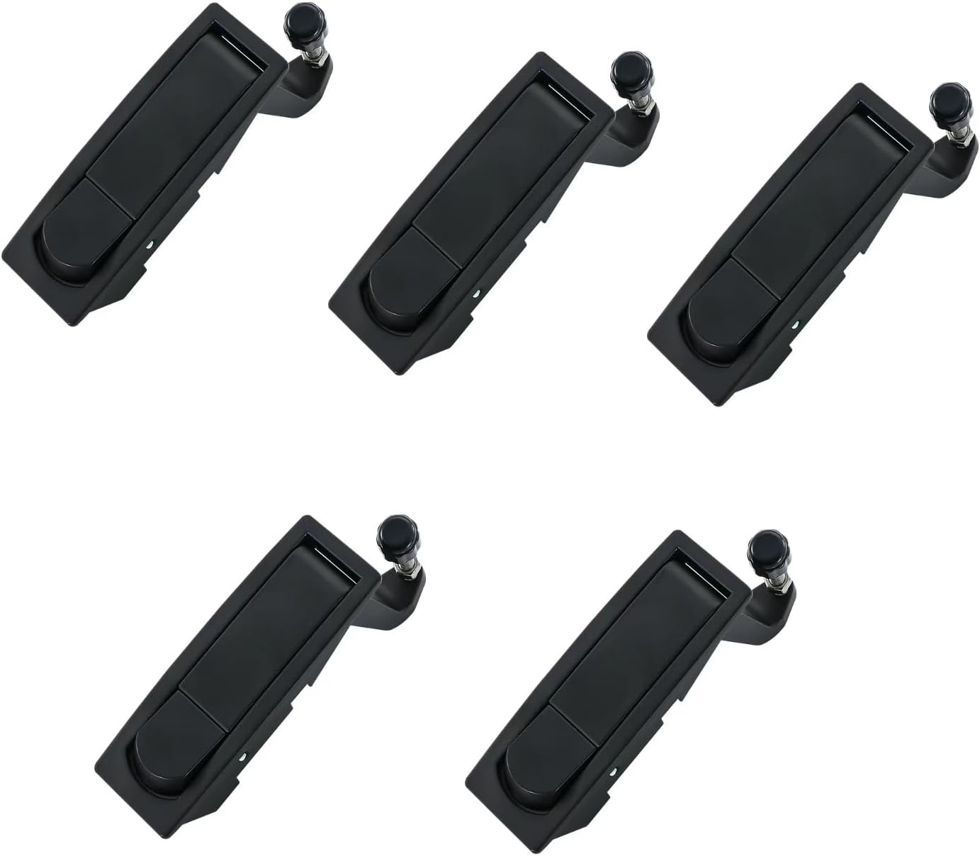 5pcs Compression Latch Trigger Latch, Adjustable Lever Hand Operated Latches, Fit for RV Truck Marine Boat Cabinet Toolbox (Black, MS606-2，Keyless)