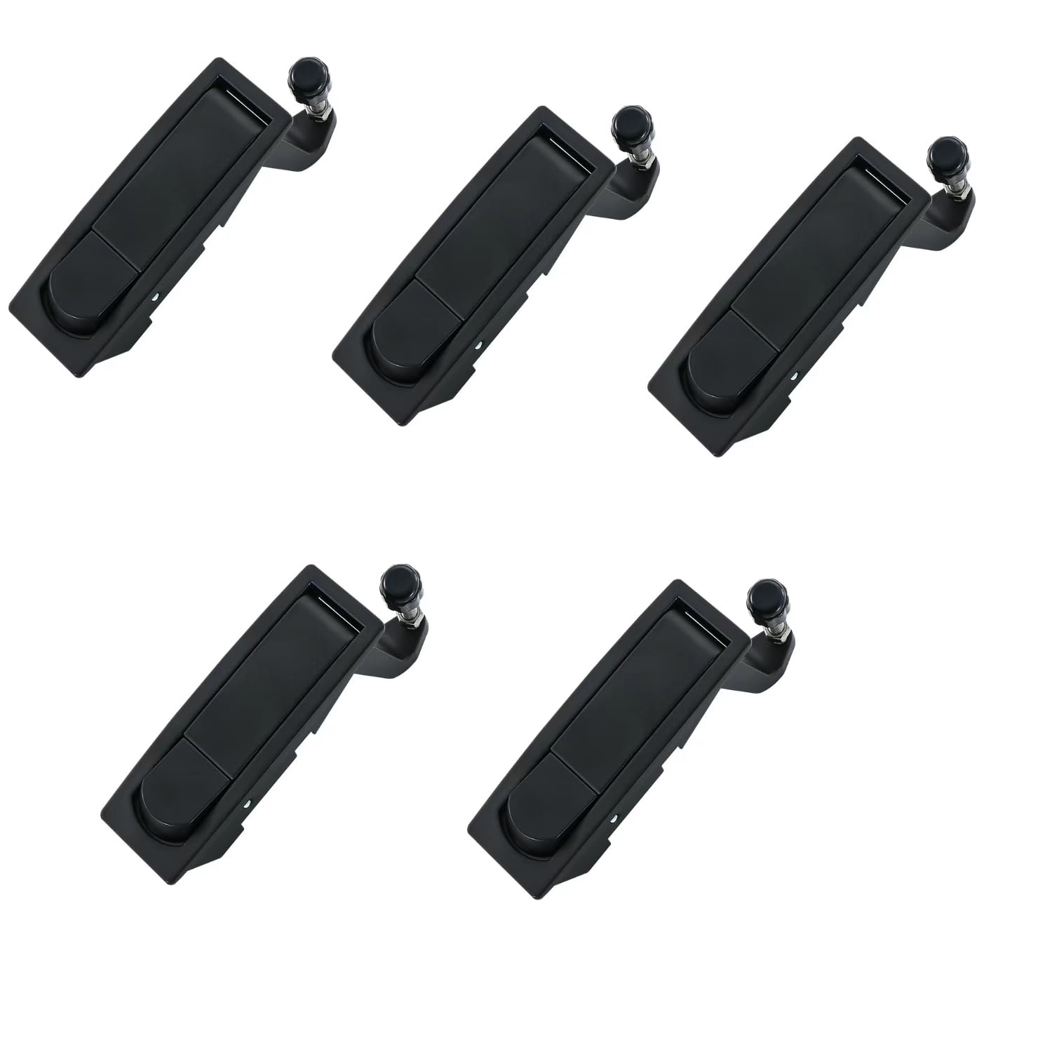Tanfei Black 5Pcs Compression Latch Trigger Latch, Adjustable Lever Hand Operated Latches, Fit For Rv Truck Marine Boat Cabinet Toolbox (, Ms606-2，Keyless)
