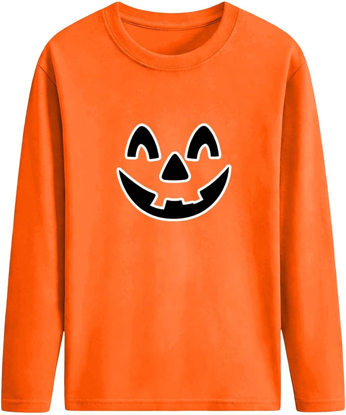 Girls Halloween Glowing Pumpkin Face Hoodie Pullover Sweatshirt
