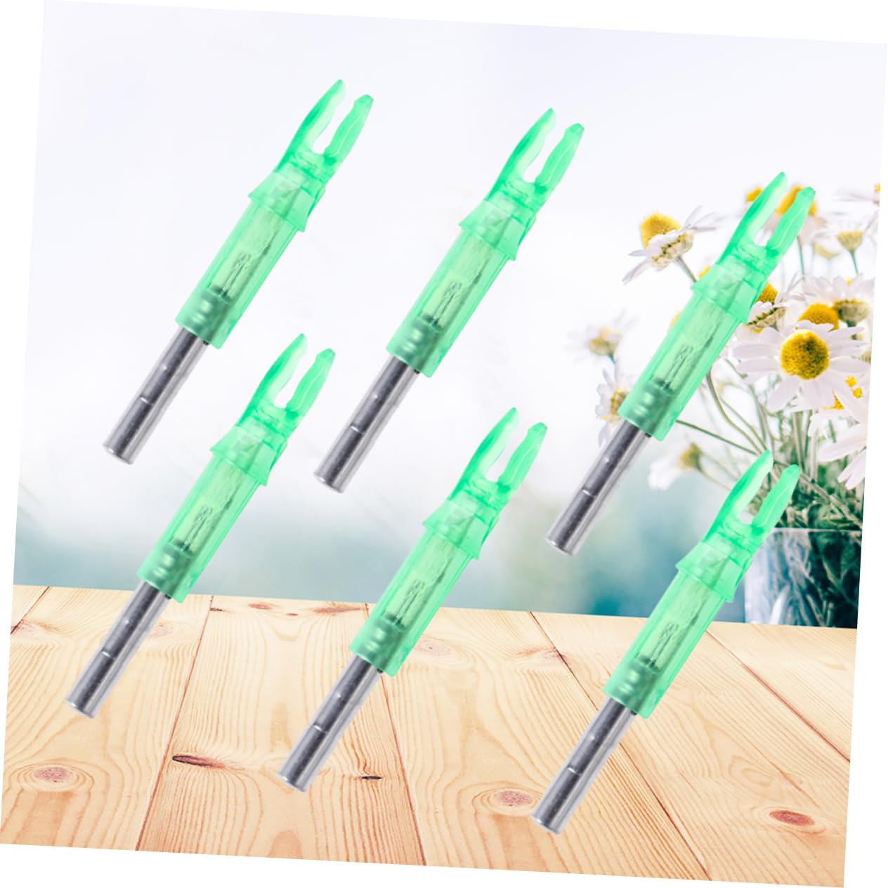 HANABASS 12 Sztuk Fit 62Mm Strzałka Wału Nock Łucznictwo Łuki Refleksyjne Ogon Akcesoria Polowanie Ogony Praktyka Ogon Strzały Strzelanie Ogon Blask Akcesoria Wał Ogon Połysk LED