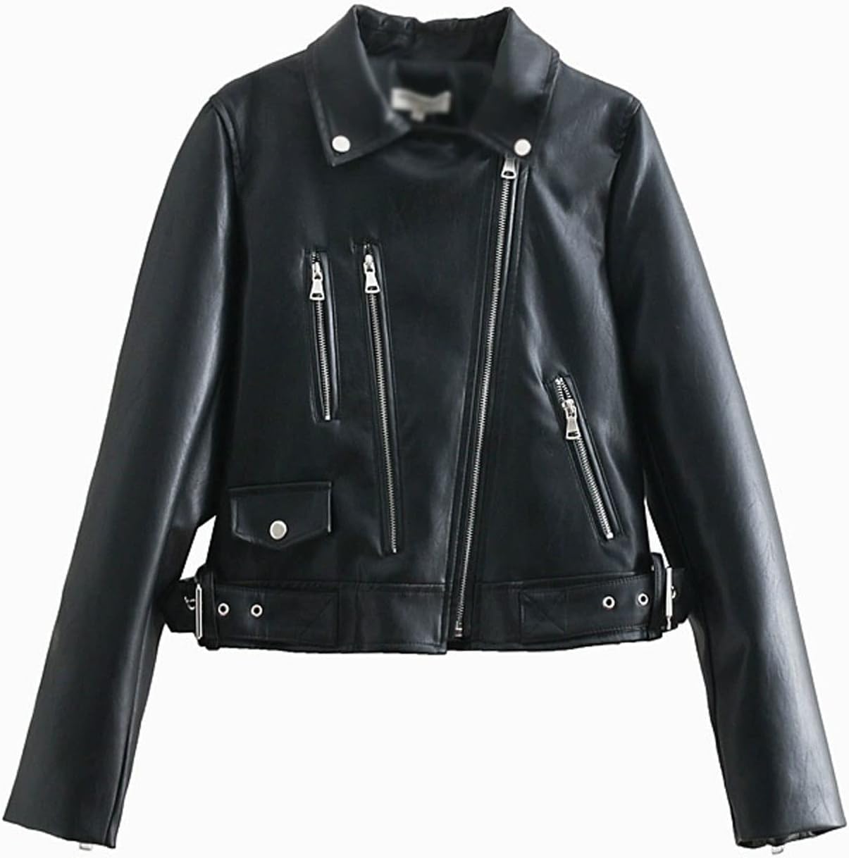 Long Trench Coat for Women PU Faux Leather Jacket Women Loose Casual Biker Jackets Outwear Women's Coats Style Black Winter Coat(Hortel�,US-Size S)