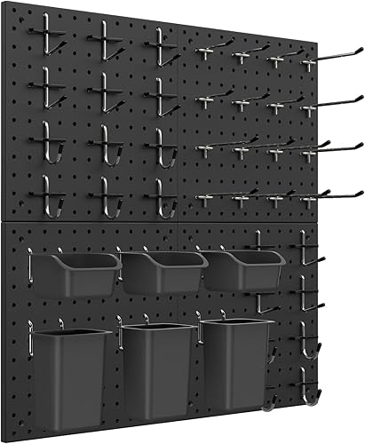Miniatura 11 de Kit de Tablero de Clavijas Daanxw, Incluye Tablero y Accesorios, con Ganchos y Contenedores, Organizador de Pared para Oficina, Exhibición de
