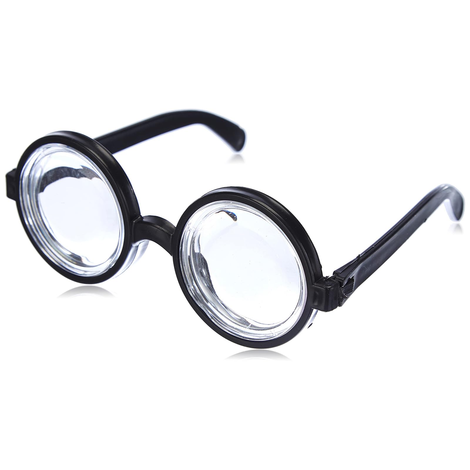 Adult Nerd Glasses Specs School Fancy Dress Comedy Dress Up Novelty Joke Disguise Round Glasses One Size, Black