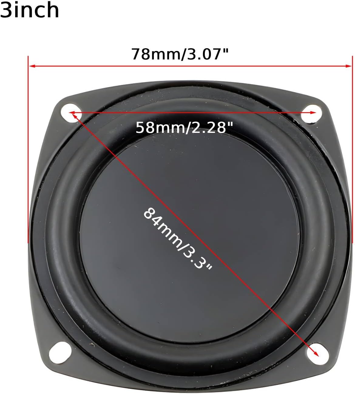 2 Pcs 3in 78mm Bass Speaker Passive Radiator Film Subwoofer Vibration Diaphragm Plate Vibrating Membrane with Screws DIY Repair