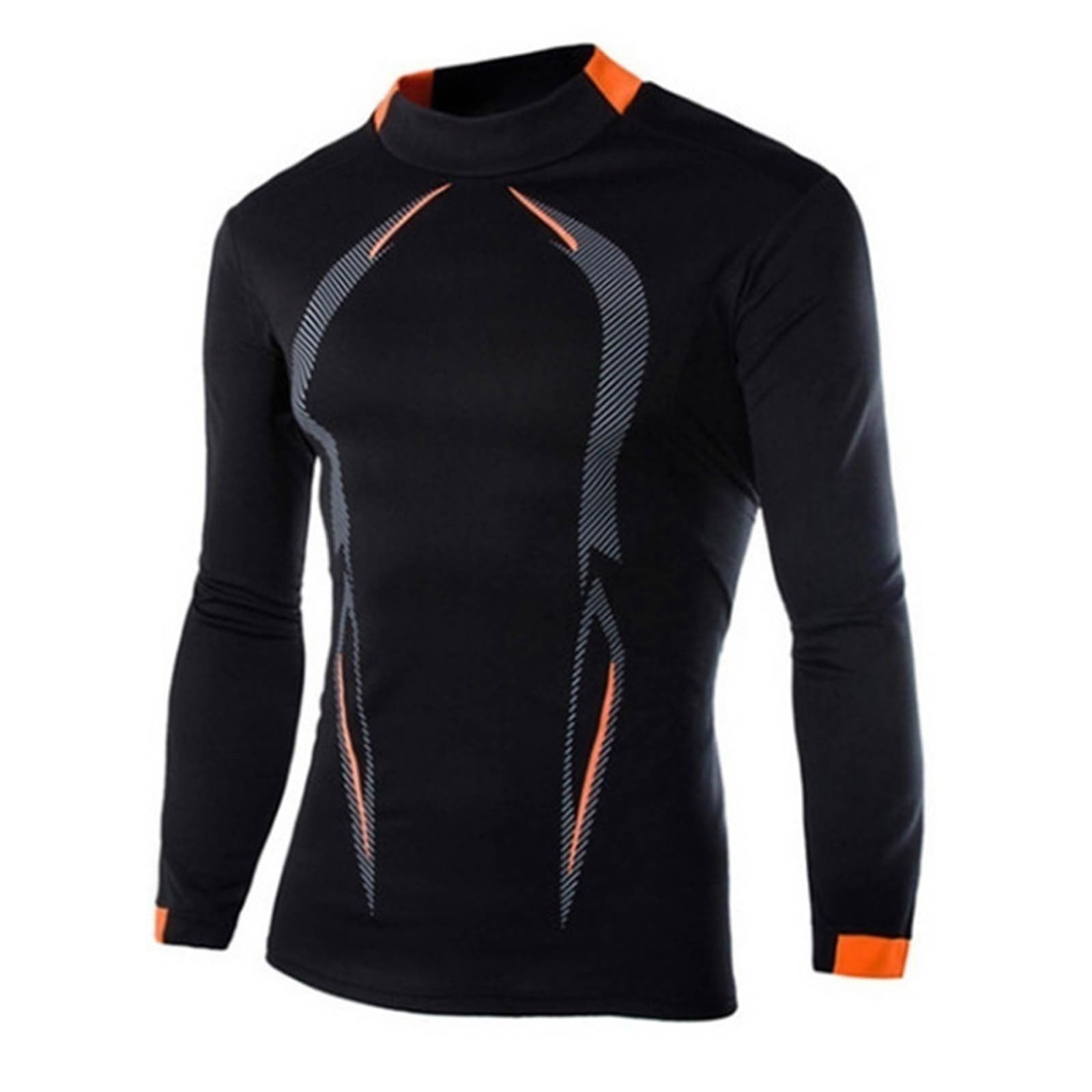 Mens Athletic Running T-Shirts Workout Lightweight Breathable Long Sleeve Performance Shirts Crewneck Basic Tee Top