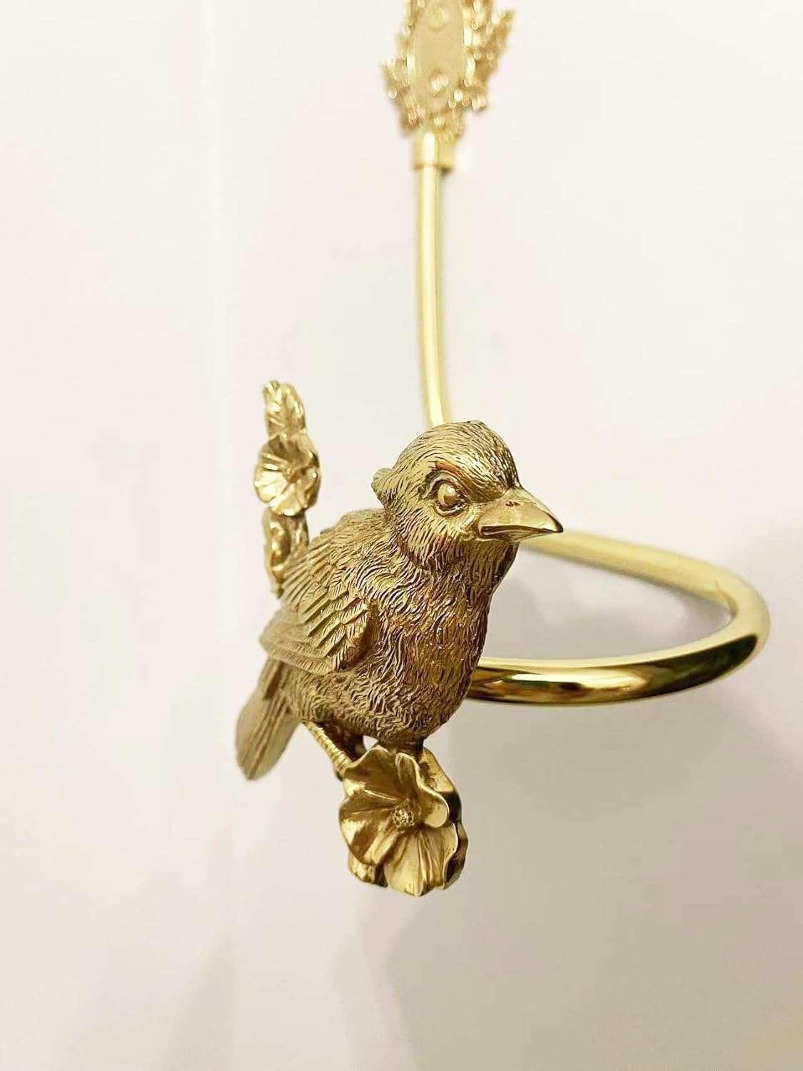 Brass Wall Curtain Tiebacks,Vintage Bird Animal Curtain Tiebacks Gold, Brass Curtain Holdbacks Wall Mounted, Set of Two (Set)