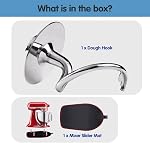 Dough Hook and Mixer Slider Mat for KitchenAid 4.5-5 Quart Tilt-Head Stand Mixer, Stainless Steel Bread Hook Attachment, Mess Free, Dishwasher Safe, Mixer Accessories