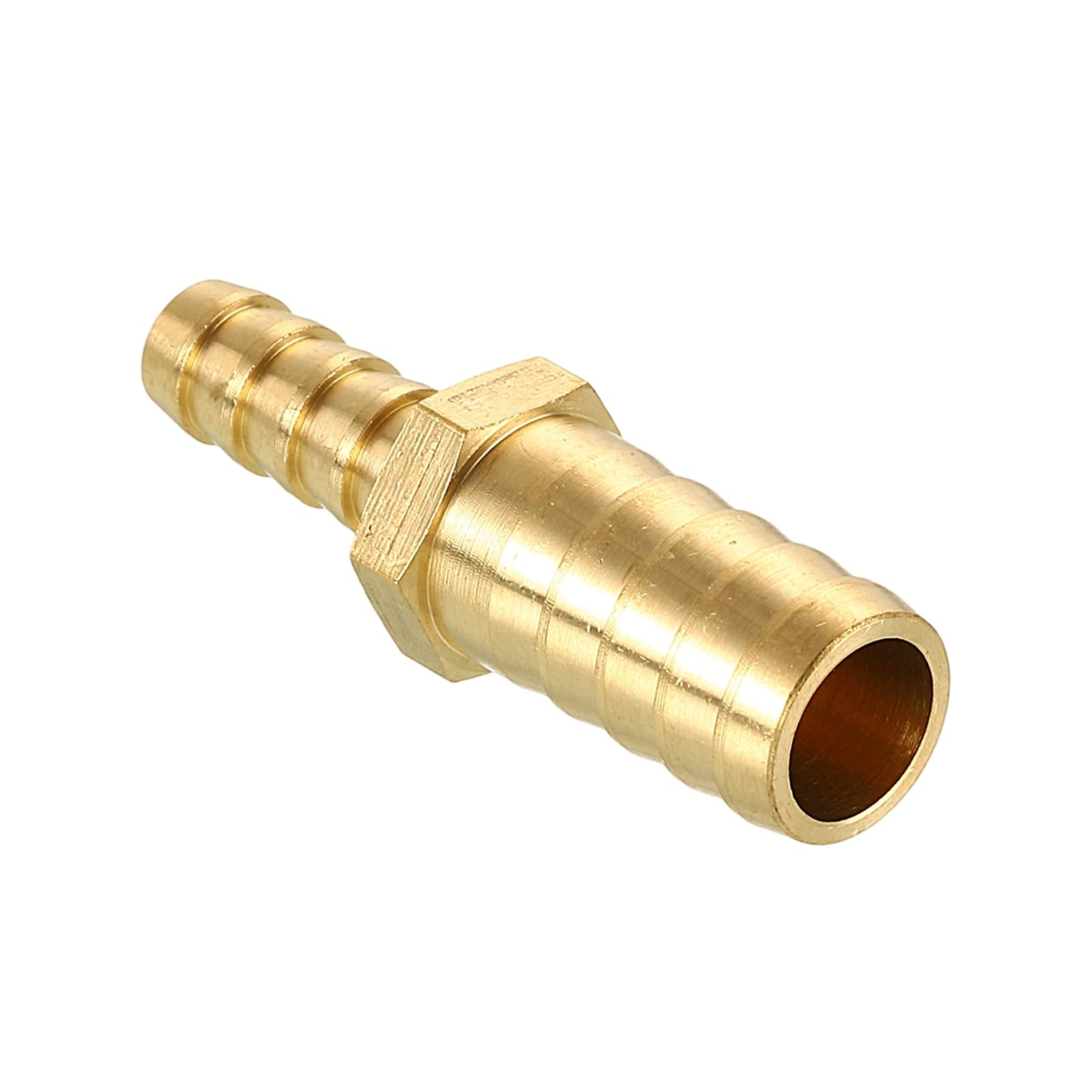 sourcing map 1pcs 10mm to 4mm Brass Hose Barb Fitting Metals Splicer Mender for 3D Printing, Air Compressor, CNC Machine, Dies — image 1
