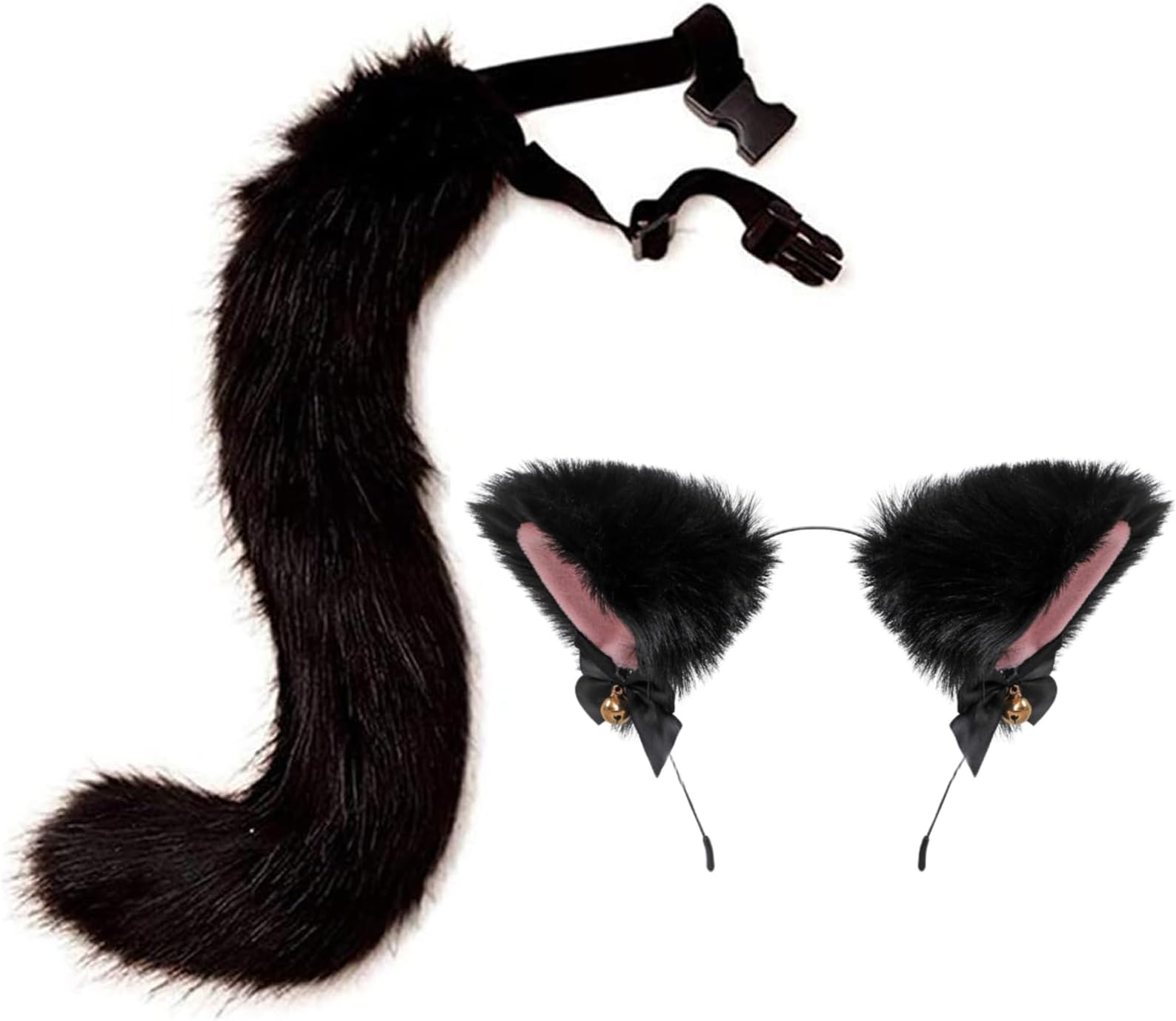 Fox Tail,Faux Fur Fox Tail Fancy Dress Halloween Cosplay Adjustable Furry Fox Tail Costume for Adult,Party