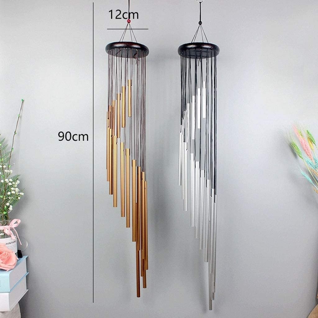 S3YT8U Mobilne dzwonki wietrzne zewnętrzne duże dzwonki 36 "pamiątkowy dzwonek ogrodowy z 18 aluminiowymi rurkami wystrój patio ogrodowego prezent