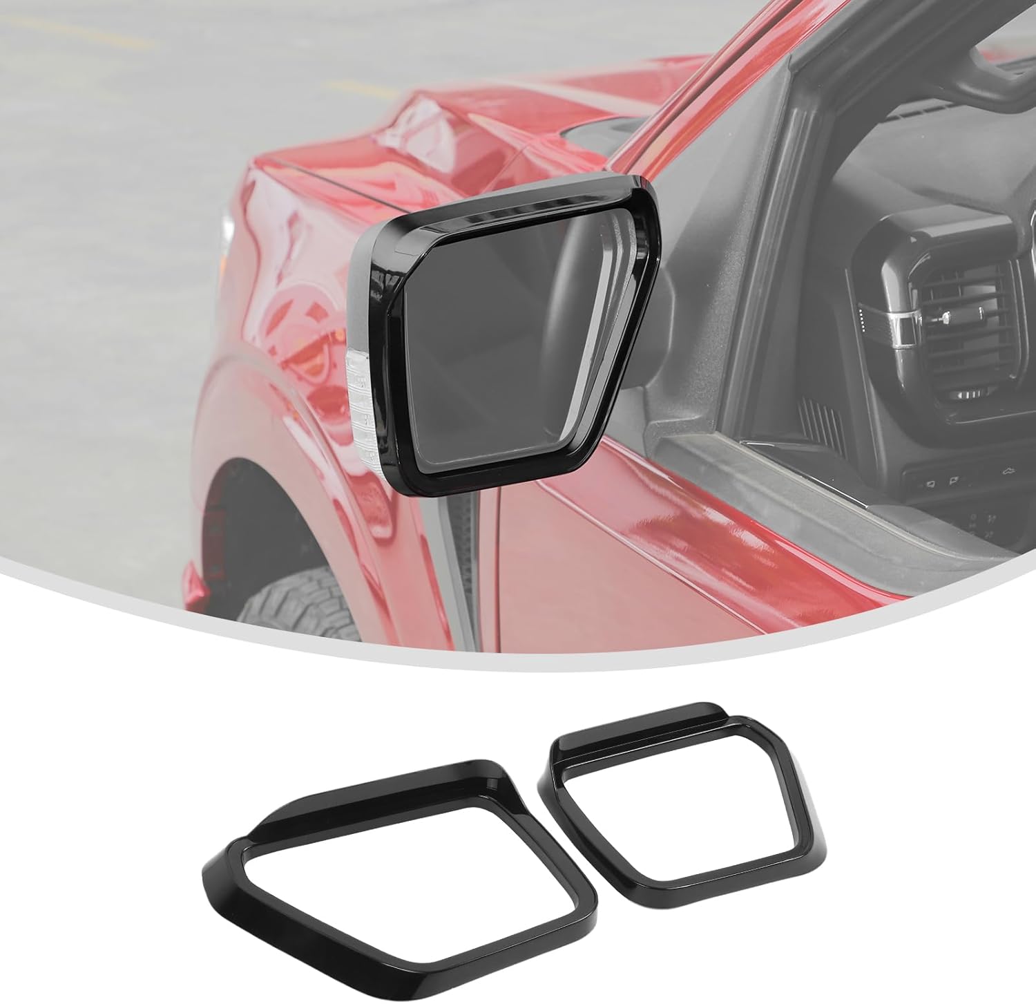 Linskip Side Mirror Rain Guard Compatible with Ford F150 2021 2022 2023 2024, Rear View Mirror Rain Eyebrow for Ford F-150 Exterior Accessories(Black)