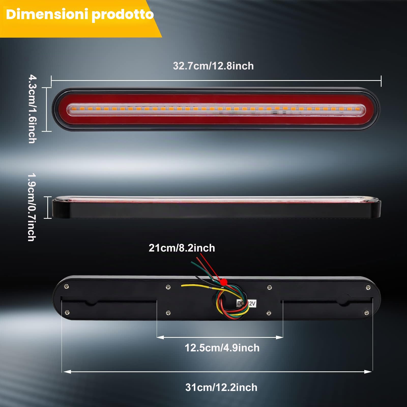 Luci Posteriori a LED per Rimorchio,Universali Fanali Posteriori LED 12V 126LED Indicatore di Direzione Dinamico Lampada per Rimorchio Caravan Camion Pickup SUV