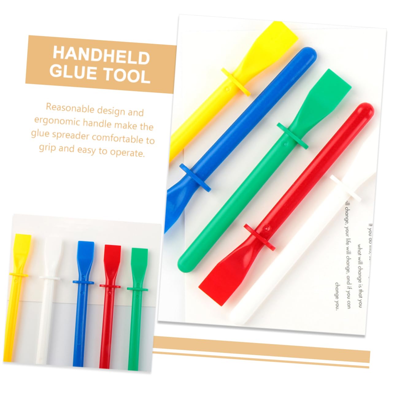jojofuny 4 Set Striscio Di Colla Fai Da Te Kit Tie Dye Nastro Adesivo Distributore Di Nastro Colla Stick Glue Raschietto Per Colla Spatola Per Colla Per Cuoio Materiale Pp 10 Pezzi * 4