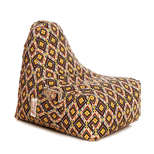 Image of Style Homez Hackey Cotton Canvas Geometric Printed Bean Bag XXL Size Filled with Beans Fillers