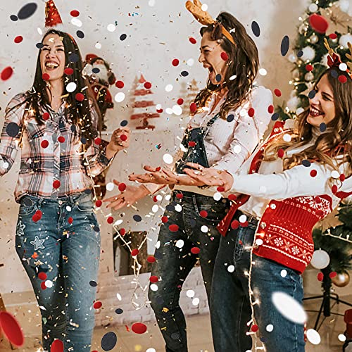 Image of VCOSTORE 1 Inch Tissue Paper Confetti Circles,1.76oz Round Paper Table Confetti Circle Dots, Suitable for Birthday Wedding Party Decoration and Baby Shower decorations,Redand Black,5000 Pieces