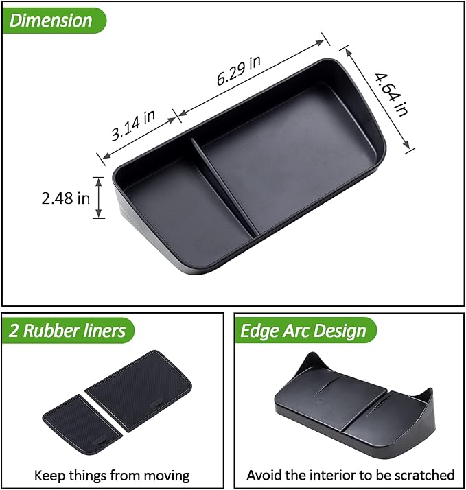 TOPINSTALL Dash Center Console Tray Compatible with 2019-2023 2024 Toyota Rav4 Accessories, Dashboard Storage Organizer Solid Plastic Tissue Sunglasses Holder (Not for New 10.5'' Multimedia Display)