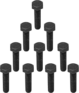 Yinpecly M8x35mm Hex Head Screw Bolts Fastener Grade 8.8 Carbon Steel Black 15pcs