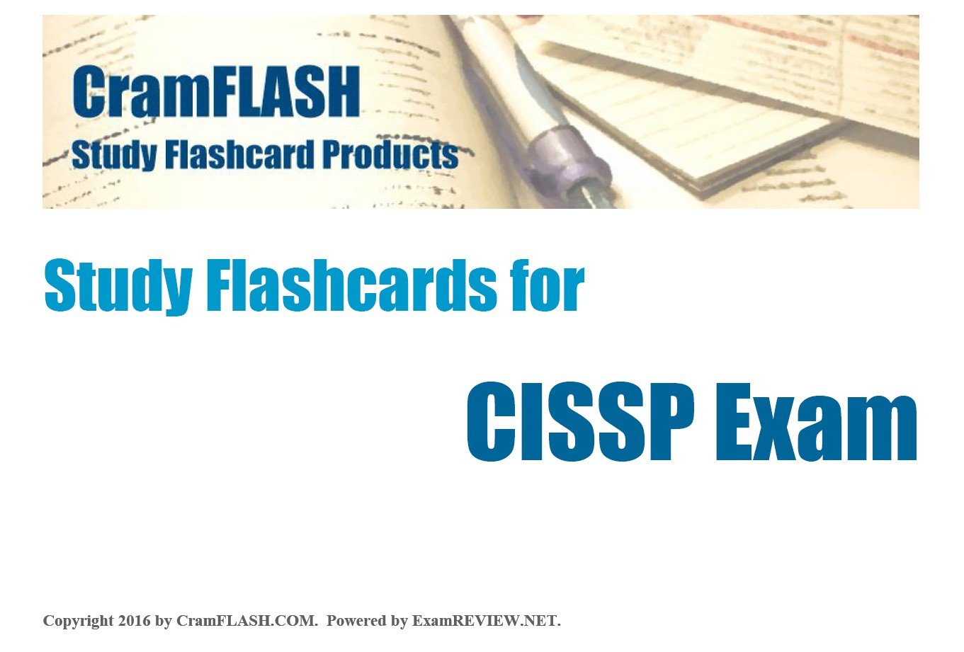 CramFLASH Study Flashcards for CISSP Exam 100 "cards" included eBook