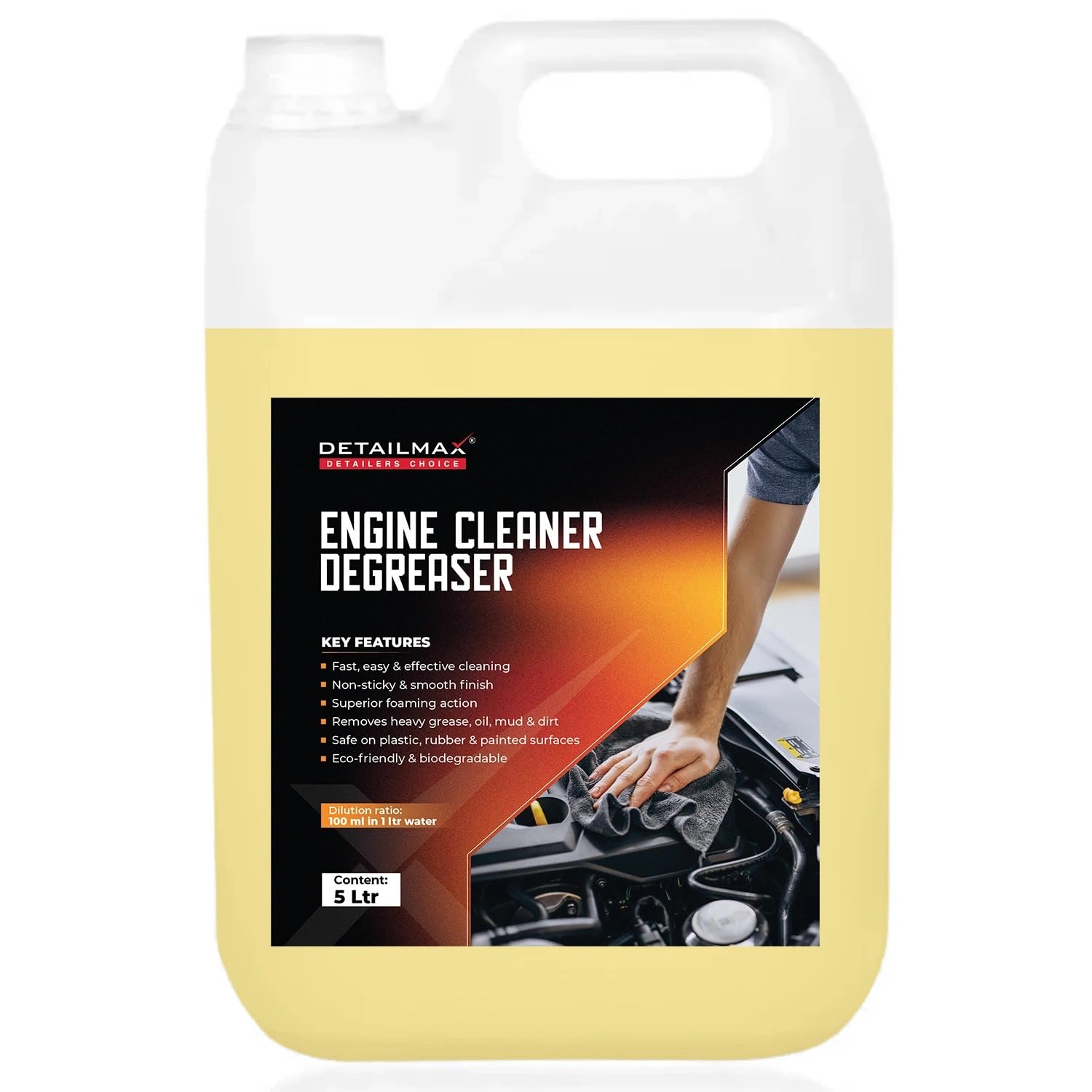 Heavy Engine Degreaser – Powerful Car & Bike Engine Cleaner, Removes Oil Grease & Dirt, Water-Based Concentrate, Safe for Plastic Rubber & Metal Engine Bay Cleaning (5 Ltr)-image-46