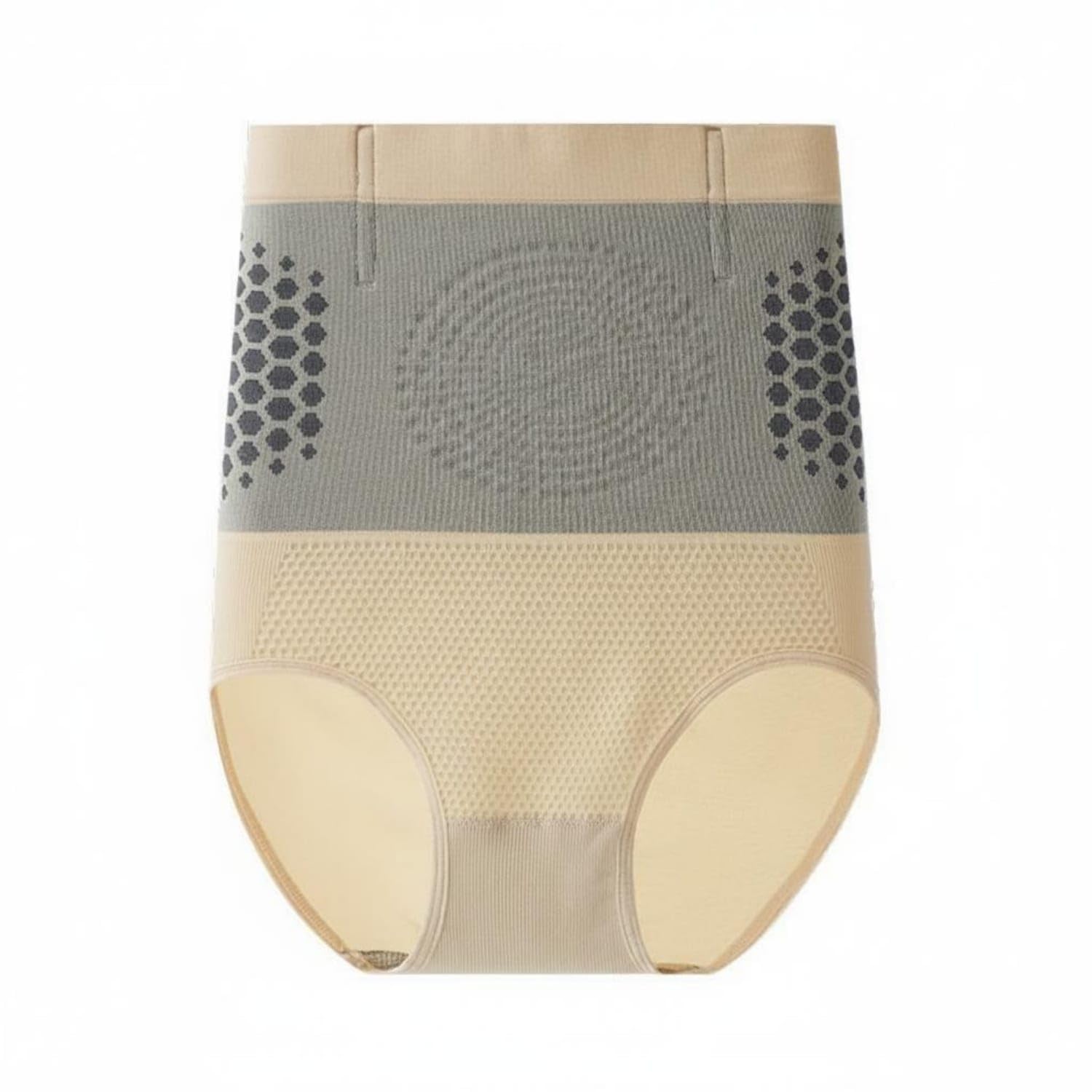 UJEAVETTE Wide Waist Panel High-Waisted Shaping Brief Stretch Knit Full-Coverage Shaping Brief Breathable Tummy Control Underwear Form-Fitting, Khaki, S-picture-1