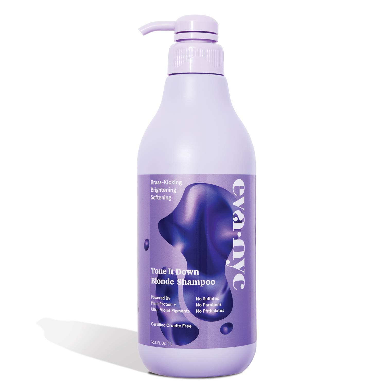EVA·NYCEva NYC Tone It Down Blonde Shampoo, Moisturizing Purple Shampoo for Eliminating Brass & Yellow Tones, Vegan Shampoo, Brightening Purple Shampoo for Blonde Hair, 1 L