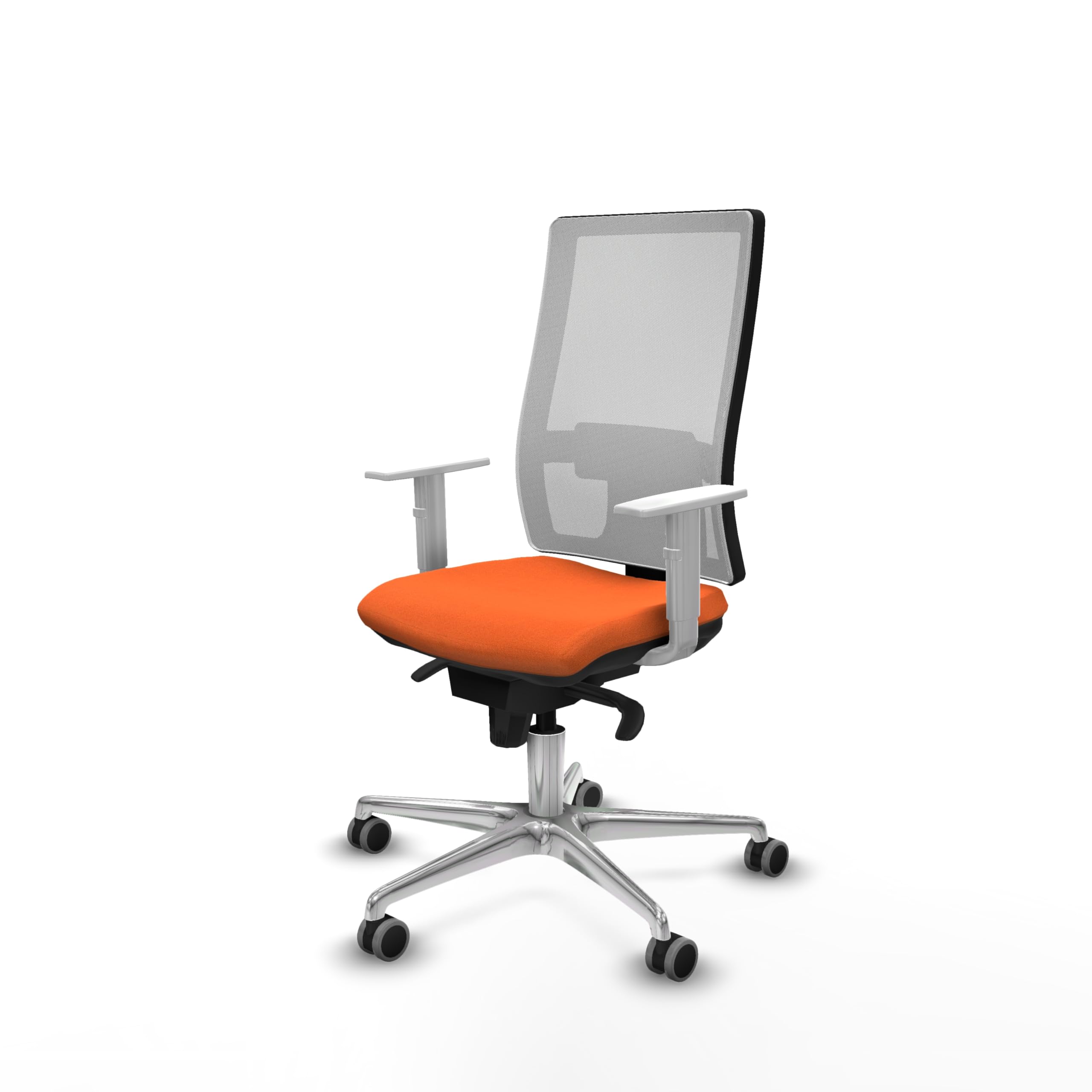 Piqueras y Crespo Horna: La Mejor Silla de Escritorio Calidad Precio con Respaldo Regulable en Altura, Apoyo Lumbar L1D, Brazos Blancos y Mecanismo sincro 5 Posiciones